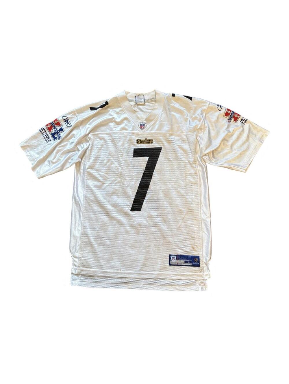 Ben Roethlisberger #7 Pittsburgh Steelers Super Bowl Jersey White Men's Large